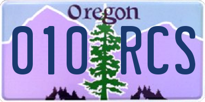 OR license plate 010RCS