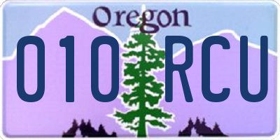 OR license plate 010RCU