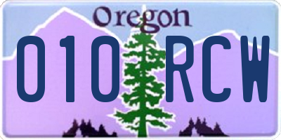 OR license plate 010RCW