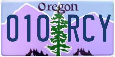 OR license plate 010RCY