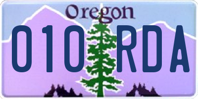 OR license plate 010RDA