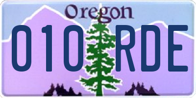 OR license plate 010RDE