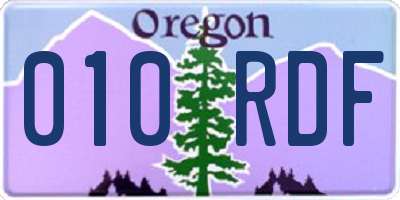 OR license plate 010RDF