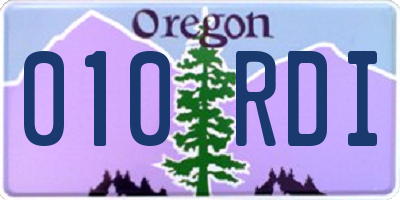 OR license plate 010RDI