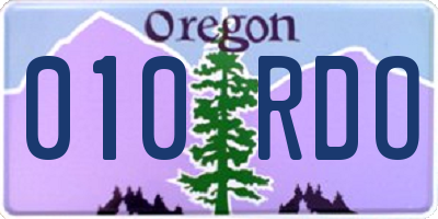 OR license plate 010RDO