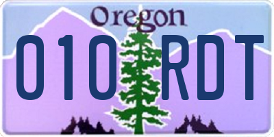 OR license plate 010RDT