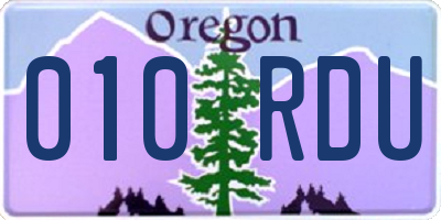 OR license plate 010RDU