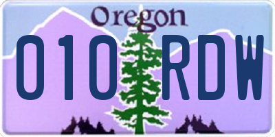 OR license plate 010RDW