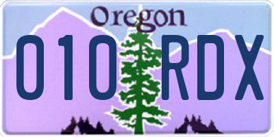 OR license plate 010RDX
