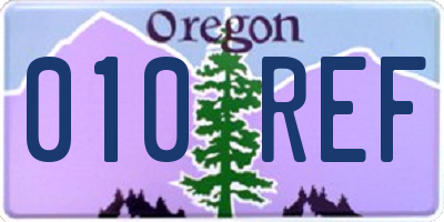 OR license plate 010REF