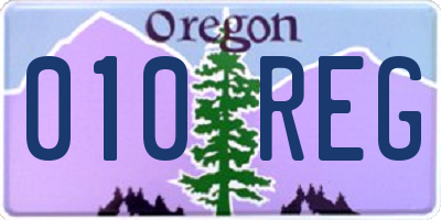 OR license plate 010REG