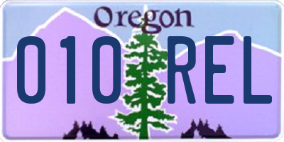 OR license plate 010REL