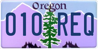 OR license plate 010REQ