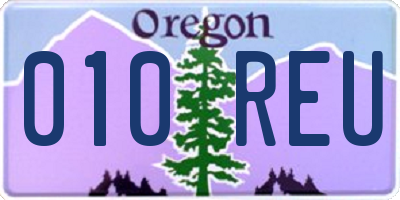 OR license plate 010REU