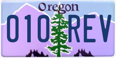 OR license plate 010REV