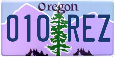 OR license plate 010REZ