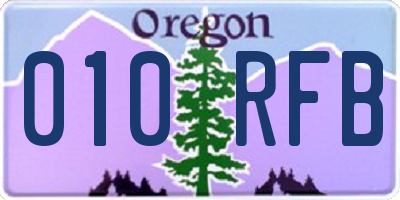 OR license plate 010RFB