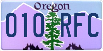 OR license plate 010RFC