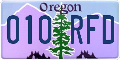 OR license plate 010RFD