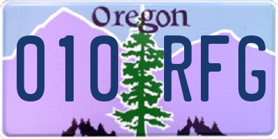 OR license plate 010RFG