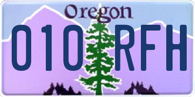 OR license plate 010RFH