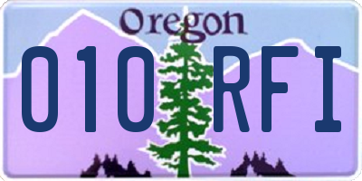 OR license plate 010RFI