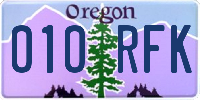 OR license plate 010RFK