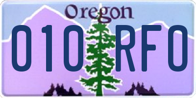 OR license plate 010RFO