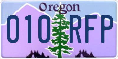 OR license plate 010RFP