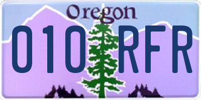 OR license plate 010RFR