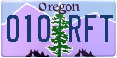 OR license plate 010RFT