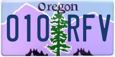 OR license plate 010RFV