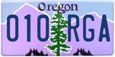 OR license plate 010RGA