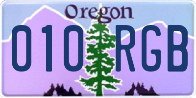OR license plate 010RGB