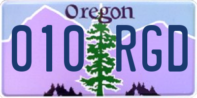OR license plate 010RGD
