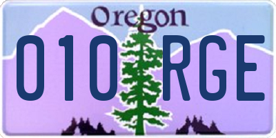 OR license plate 010RGE