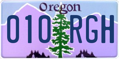 OR license plate 010RGH