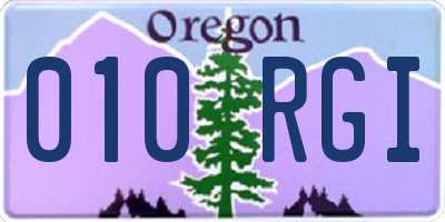 OR license plate 010RGI