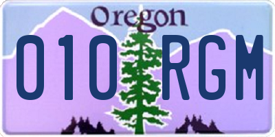 OR license plate 010RGM