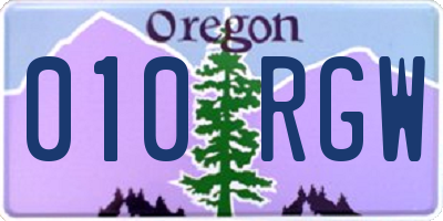 OR license plate 010RGW