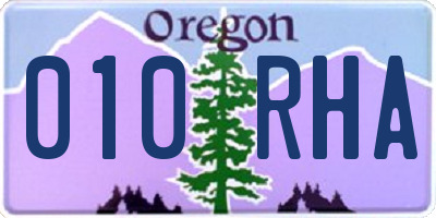 OR license plate 010RHA
