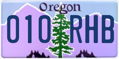 OR license plate 010RHB