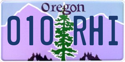 OR license plate 010RHI