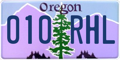 OR license plate 010RHL