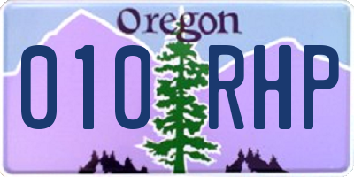 OR license plate 010RHP