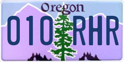 OR license plate 010RHR