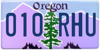 OR license plate 010RHU