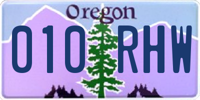 OR license plate 010RHW