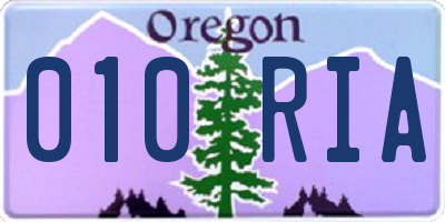 OR license plate 010RIA