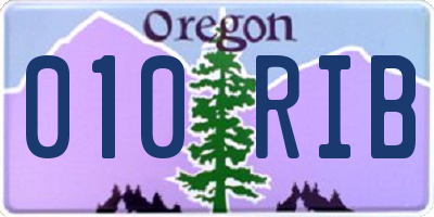 OR license plate 010RIB